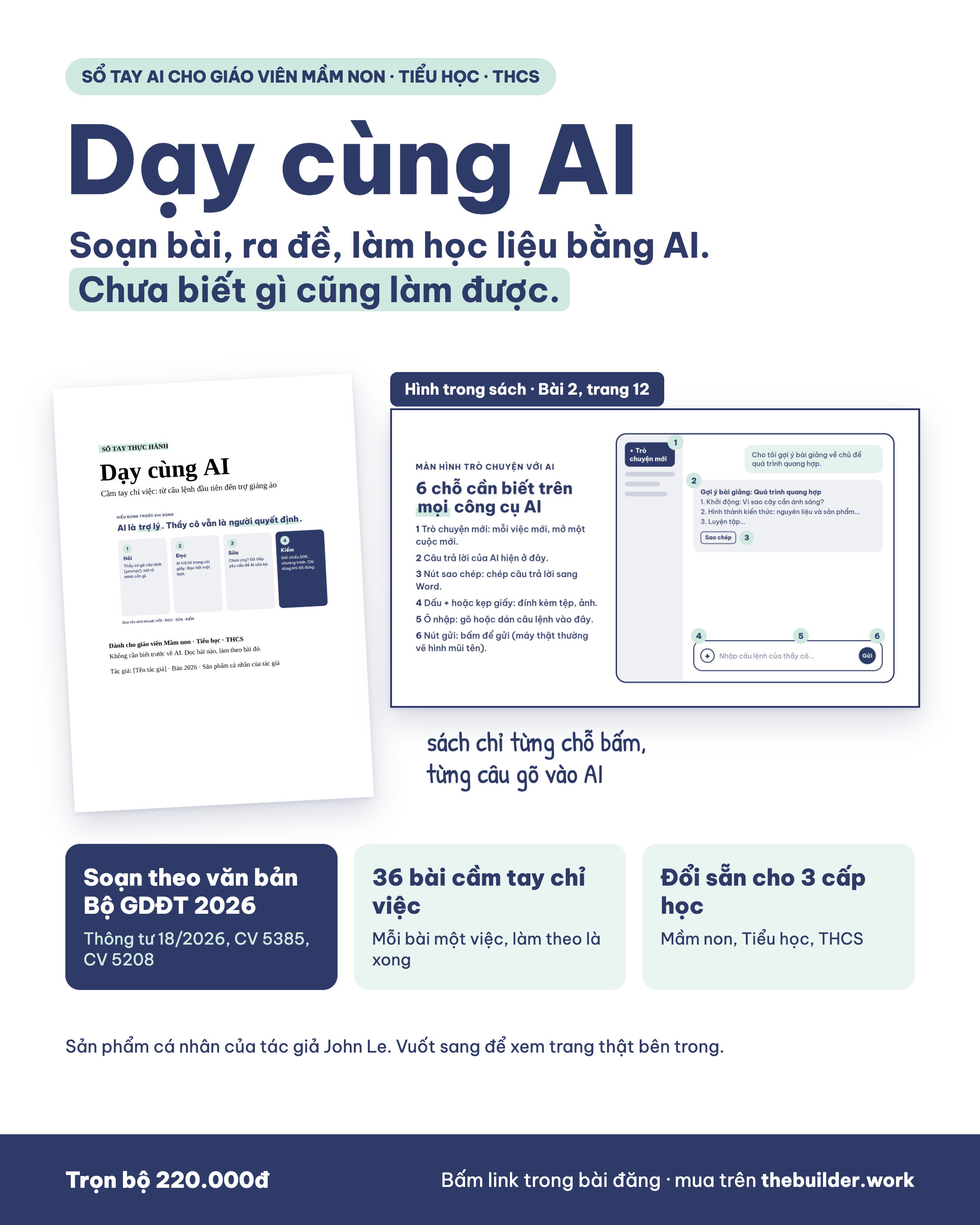 Sổ tay AI cho giáo viên Mầm non, Tiểu học, THCS