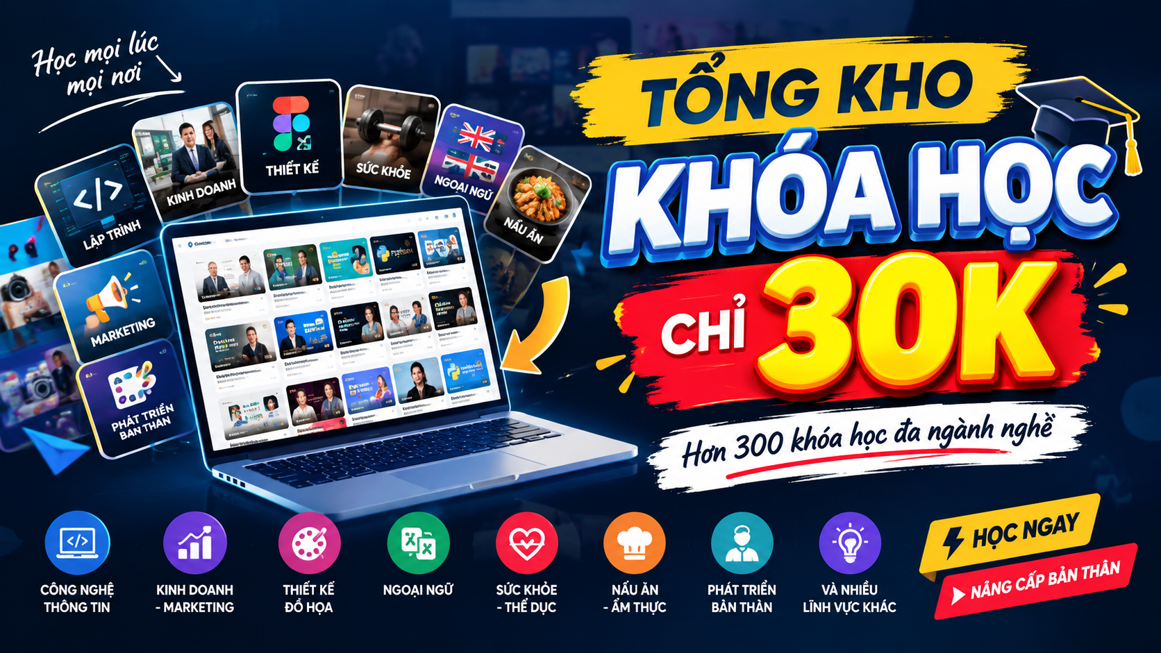 KHO 300+ KHÓA HỌC ĐA NGHỀ