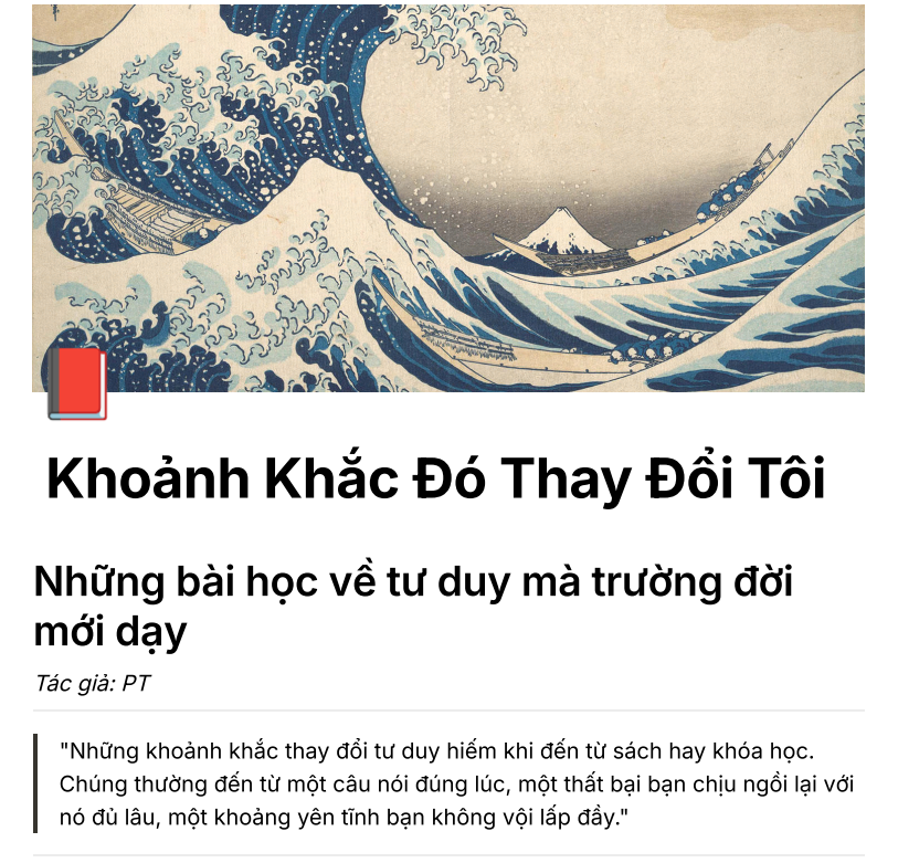 Khoảnh Khắc Đó Thay Đổi Tôi